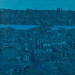 DEVRİM ERBİL –  150x150 cm, tüyb. 2016 “İstanbul; Galata’dan Yeni Cami’ye Doğru” -               “Istanbul; Towards  Yeni Cami from Galata”.jpg