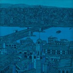 DEVRİM ERBİL –  150x150 cm, tüyb. 2016 “İstanbul; Galata’dan Yeni Cami’ye Doğru”  -             “Istanbul; Towards Yeni Cami from Galata”.jpg
