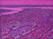 DEVRİM ERBİL – 130x180 cm, tüyb. 2016  “İstanbul’a Pembe Dokunuş” -  “ Pink Touch to Istanbul”.jpg