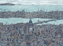 DEVRİM ERBİL – 130x180 cm, tüyb. 2016   “İstanbul; Çeşitleme, Galata”– “ Istanbul; Diversity, Galata”.jpg