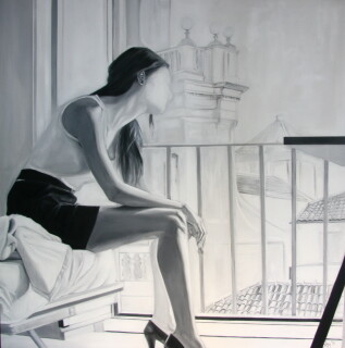 Sibel Kocakaya - İtalya Balkonda 140x140cm.jpg