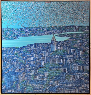 Devrim Erbil - 'Istanbul, Cogul  Mavi' 105x105cm. Tüyb. 2024.jpg