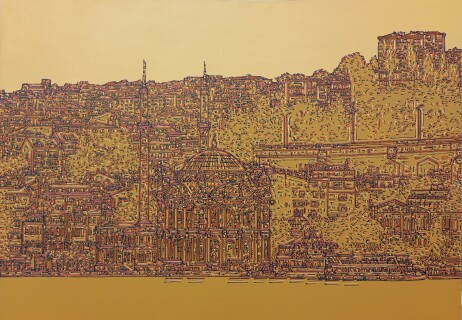Sebnem Gencer - 'Golden Reverie' 70x 100cm. Tuval üzeri akrilik, 2024.jpg