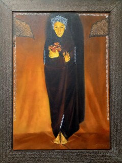Balkan Naci Islimyeli -  'Genç Kız ve Gölgesi' 70x100cm. Tuval üzerine  kar?s?k teknik, 1999.jpg