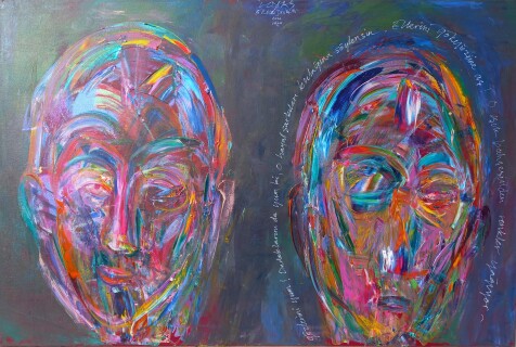 Ergin Inan - Ikili yuz 100x150cm. Tu val üzerine karışık teknik, 2024.jpg
