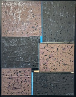 Burhan Doğançay - 'Soyut Kompozisyon' 113x145cm.  Tuvale marufle kag?t uze rine yağlı boya, 1995.jpg