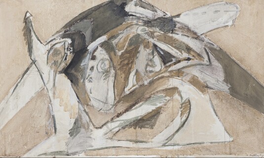 Albert Bitran - 97x162cm. Tuvale maru fle kağıt üzerine yağlıboya, 1970.jpg